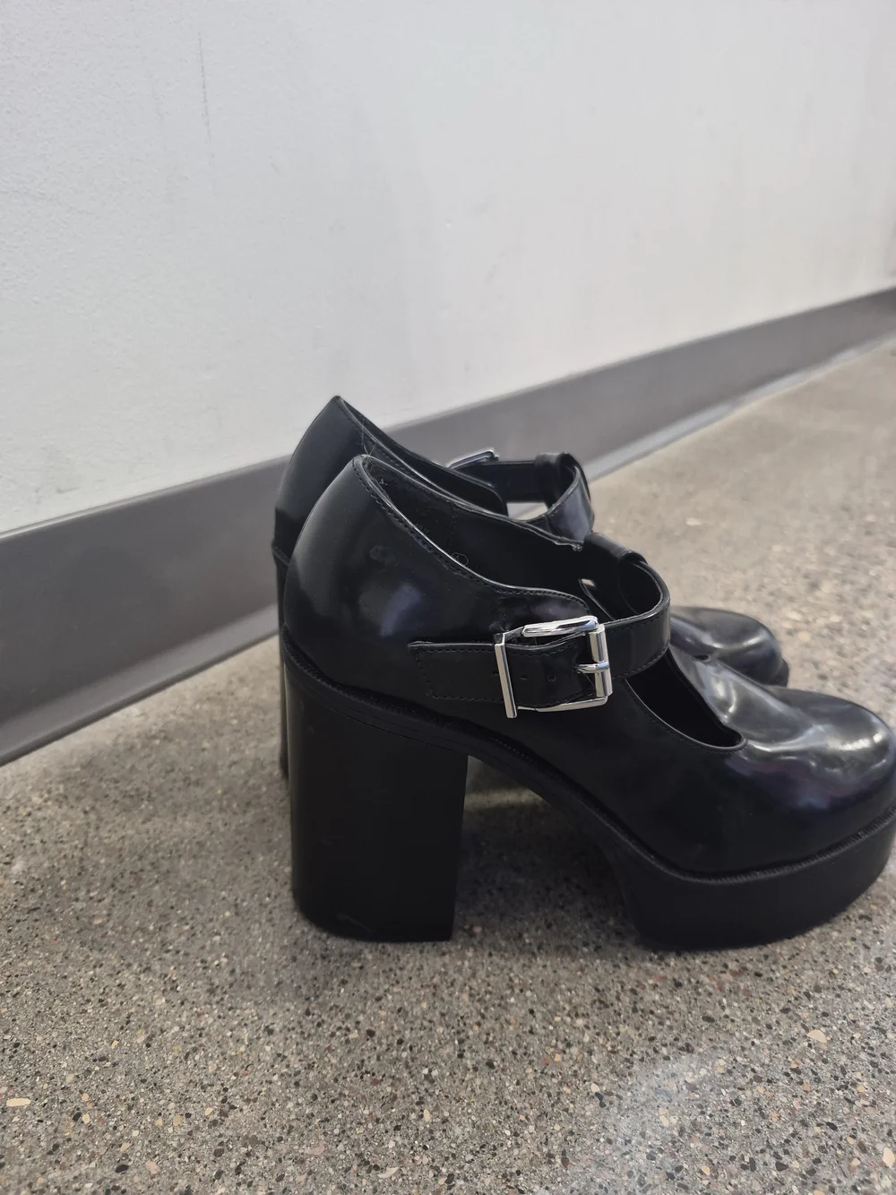 Black Mary Jane Platform Heels